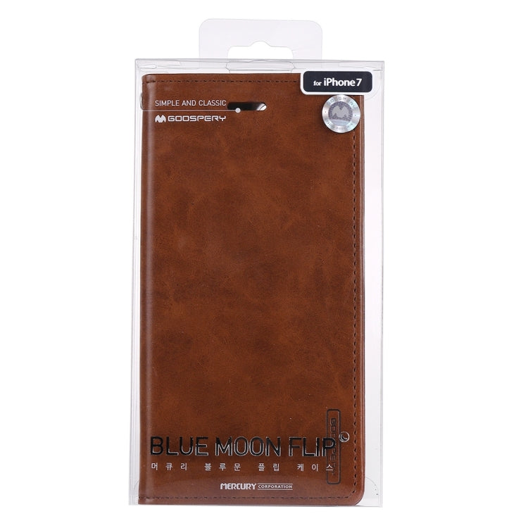 GOOSPERY BLUE MOON for  iPhone 8 & 7  Crazy Horse Texture Horizontal Flip Leather Case with Card Slots & Wallet & Holder