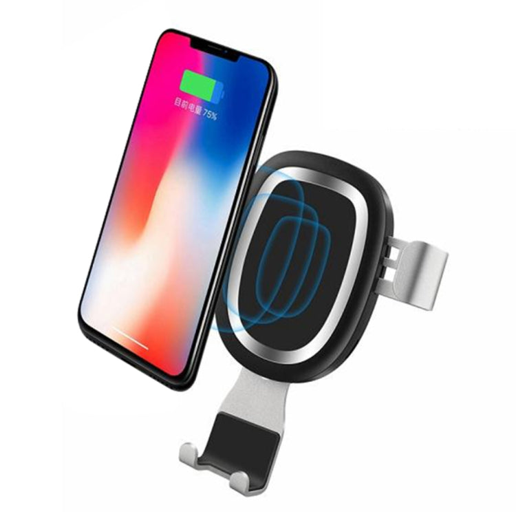 YAOMAISI 5V 1.5A Aluminum Alloy + ABS Gravity Holder Clamp Car Air Outlet Vent Fast Wireless Charger, For iPhone, Galaxy, Sony, Lenovo, HTC, Huawei, and other Smartphones
