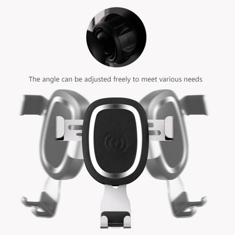 YAOMAISI 5V 1.5A Aluminum Alloy + ABS Gravity Holder Clamp Car Air Outlet Vent Fast Wireless Charger, For iPhone, Galaxy, Sony, Lenovo, HTC, Huawei, and other Smartphones