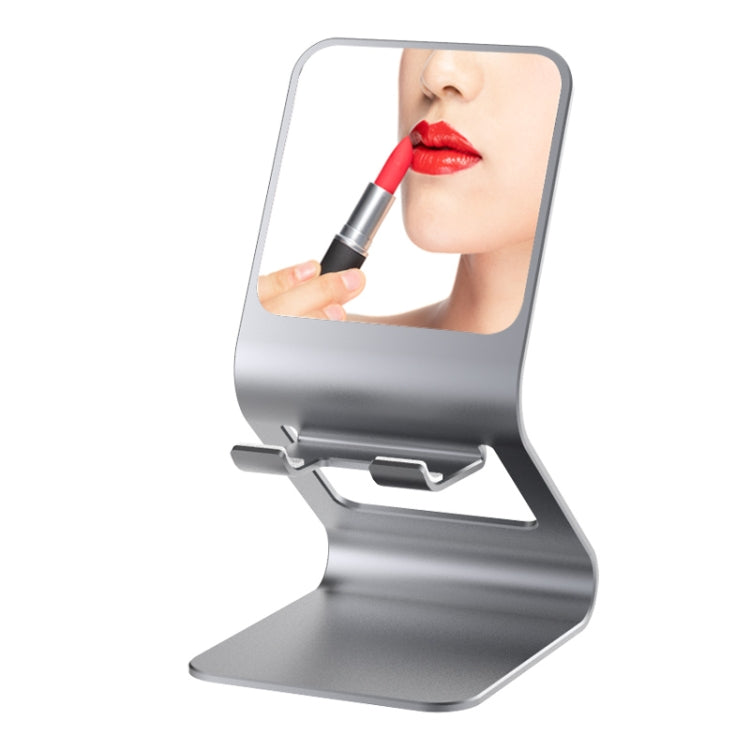 Universal Mobile Phone / Tablet PC Multifunctional Metal Desktop Stand with Makeup Mirror