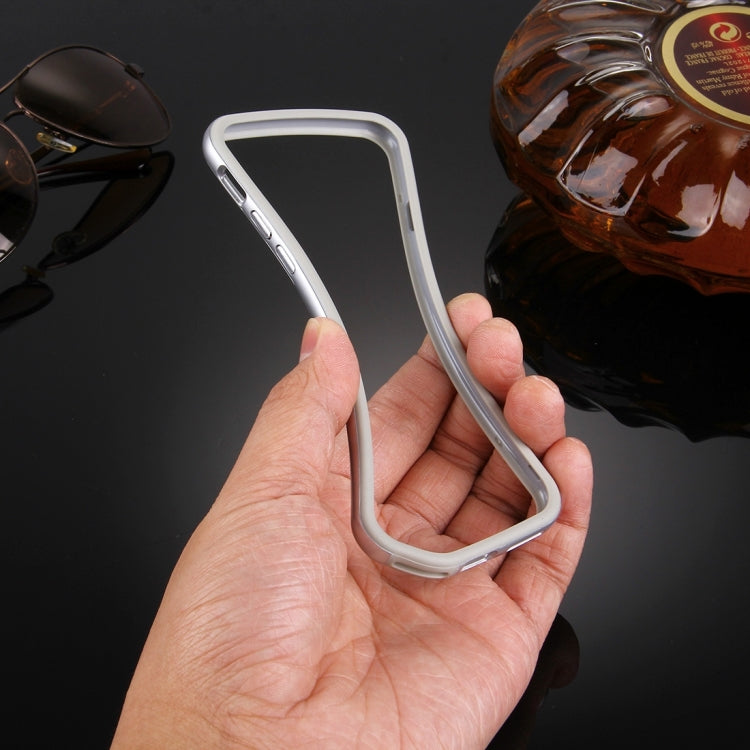 For  iPhone 8 & 7  Silicone + Metal Aluminum Bumper Frame(Silver)