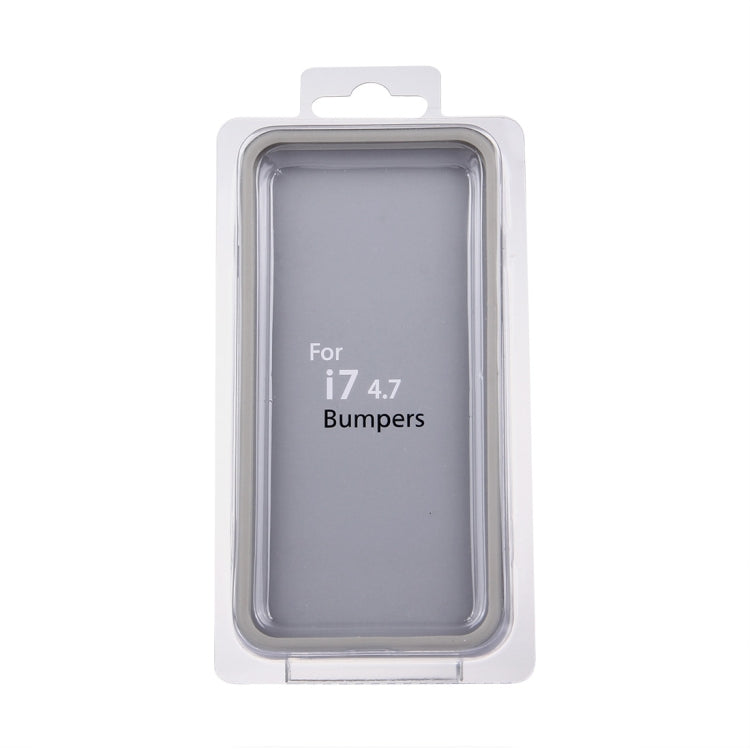For  iPhone 8 & 7  Silicone + Metal Aluminum Bumper Frame(Silver)