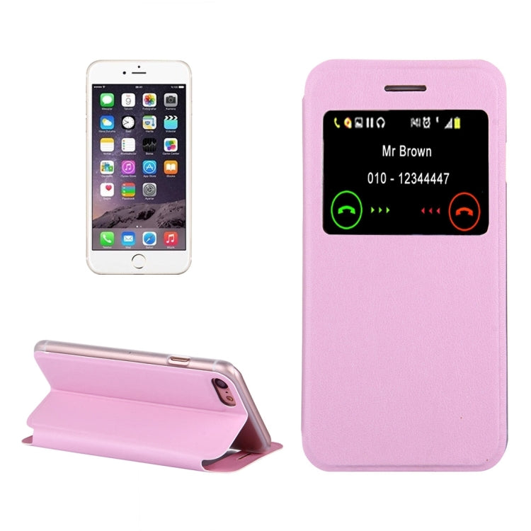 For  iPhone 8 & 7  Horizontal Flip Leather Case with Call Display ID & Holder