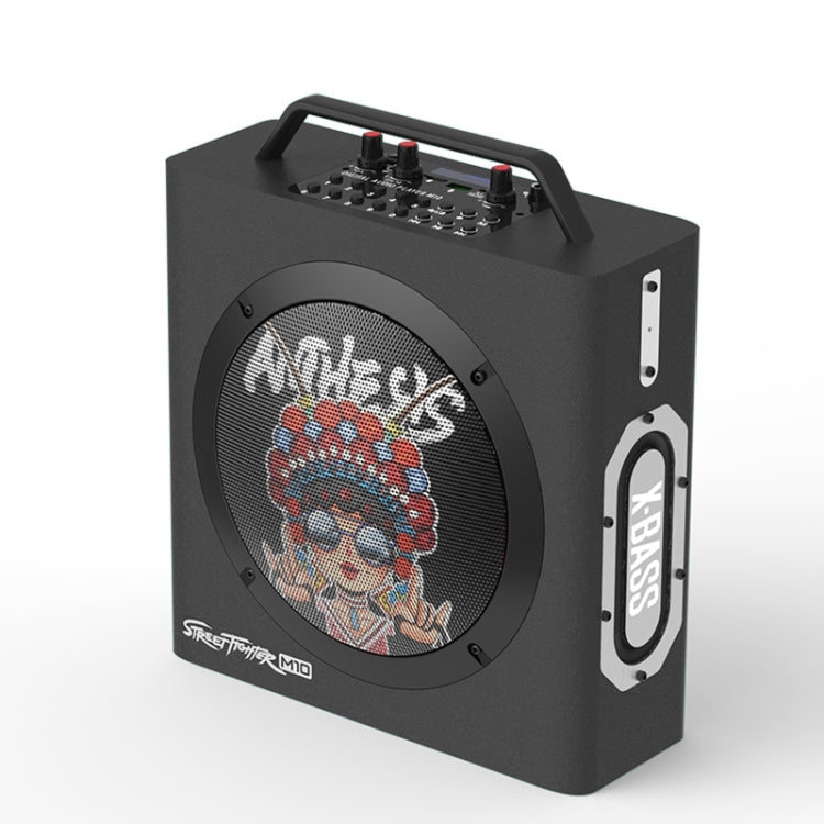M10 Subwoofer Bluetooth Speaker, Support Cancellation of Original Sound & Independent Reverberation Adjustment & Wired / Wireless Microphone Amplification & FM & Recording & Remote Control & 3.5mm AUX