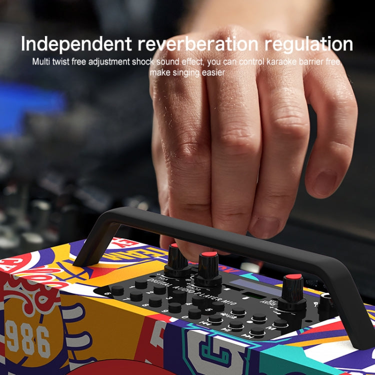 M10 Subwoofer Bluetooth Speaker, Support Cancellation of Original Sound & Independent Reverberation Adjustment & Wired / Wireless Microphone Amplification & FM & Recording & Remote Control & 3.5mm AUX