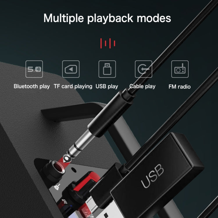 M10 Subwoofer Bluetooth Speaker, Support Cancellation of Original Sound & Independent Reverberation Adjustment & Wired / Wireless Microphone Amplification & FM & Recording & Remote Control & 3.5mm AUX