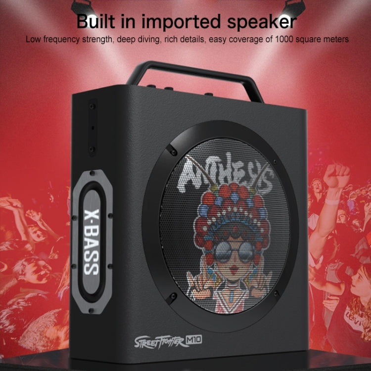 M10 Subwoofer Bluetooth Speaker, Support Cancellation of Original Sound & Independent Reverberation Adjustment & Wired / Wireless Microphone Amplification & FM & Recording & Remote Control & 3.5mm AUX