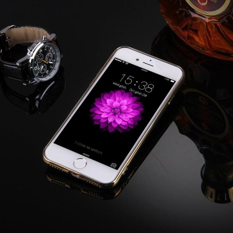 For  iPhone 8 & 7  Diamond Encrusted Electroplating Mirror Protective Cover Case with Hidden Ring Holder