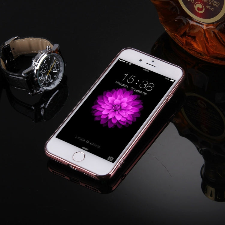 For  iPhone 8 & 7  Diamond Encrusted Electroplating Mirror Protective Cover Case with Hidden Ring Holder