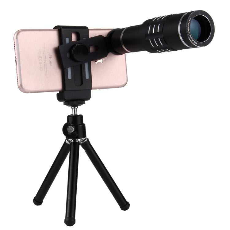 Universal 18X Magnification Lens Mobile Phone 3 in 1 Telescope + Tripod Mount + Mobile Phone Clip