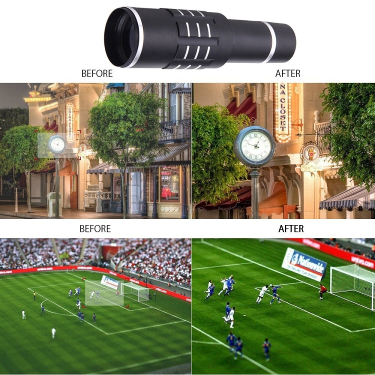 Universal 18X Magnification Lens Mobile Phone 3 in 1 Telescope + Tripod Mount + Mobile Phone Clip