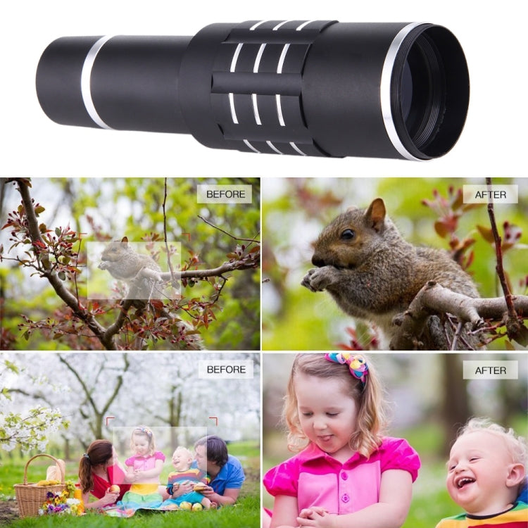 Universal 18X Magnification Lens Mobile Phone 3 in 1 Telescope + Tripod Mount + Mobile Phone Clip