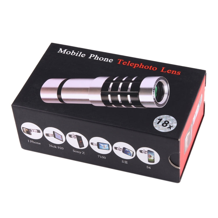 Universal 18X Magnification Lens Mobile Phone 3 in 1 Telescope + Tripod Mount + Mobile Phone Clip