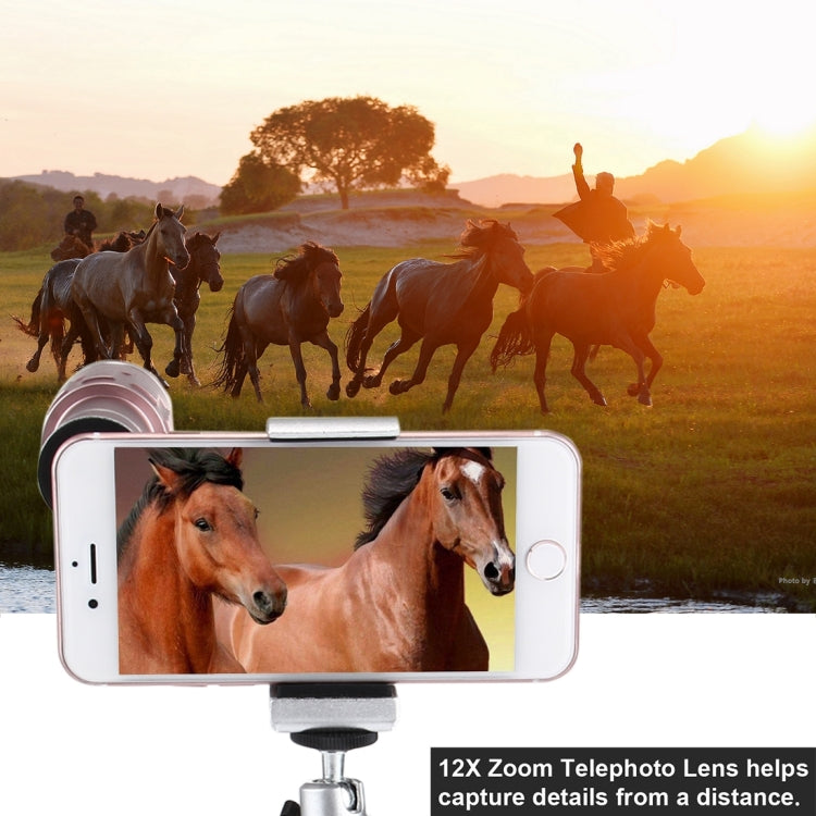 Universal 18X Magnification Lens Mobile Phone 3 in 1 Telescope + Tripod Mount + Mobile Phone Clip