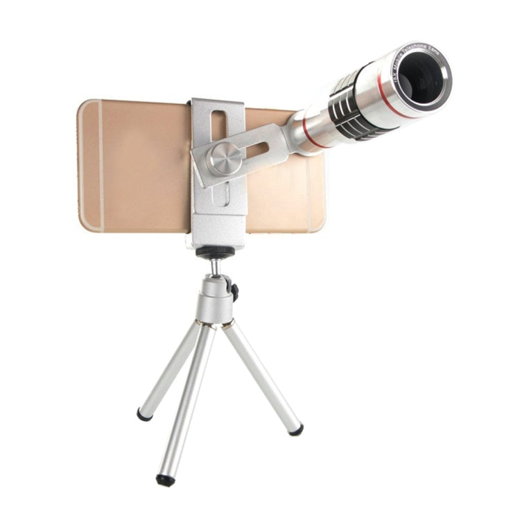 Universal 18X Magnification Lens Mobile Phone 3 in 1 Telescope + Tripod Mount + Mobile Phone Clip