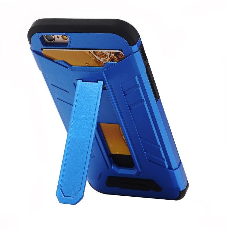 For iPhone SE 2020 & 8 & 7 TPU + PC Shockproof Protective Back Cover Case with Holder & Card Slots