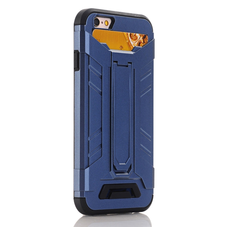 For iPhone SE 2020 & 8 & 7 TPU + PC Shockproof Protective Back Cover Case with Holder & Card Slots
