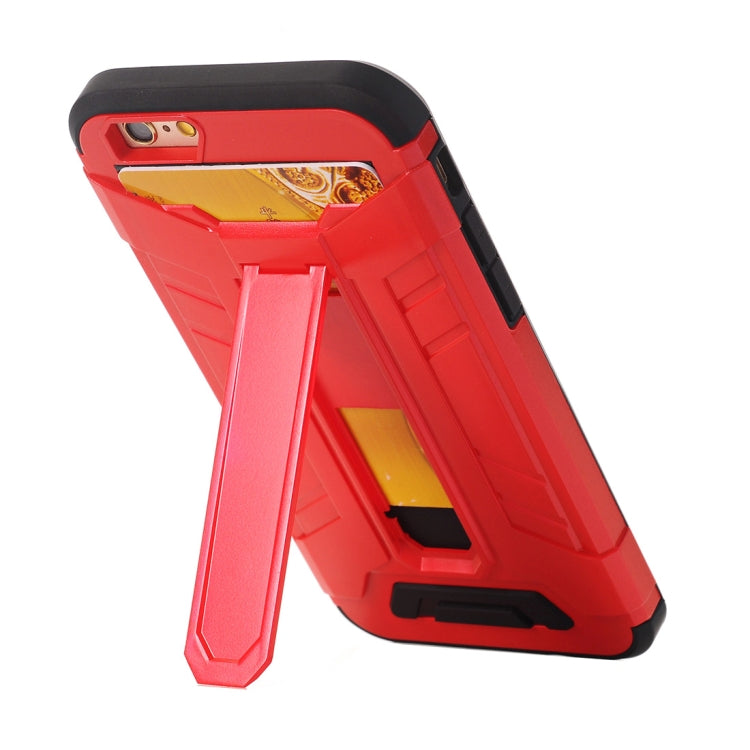 For iPhone SE 2020 & 8 & 7 TPU + PC Shockproof Protective Back Cover Case with Holder & Card Slots