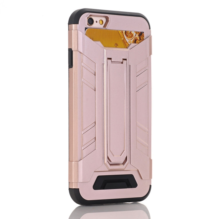 For iPhone SE 2020 & 8 & 7 TPU + PC Shockproof Protective Back Cover Case with Holder & Card Slots