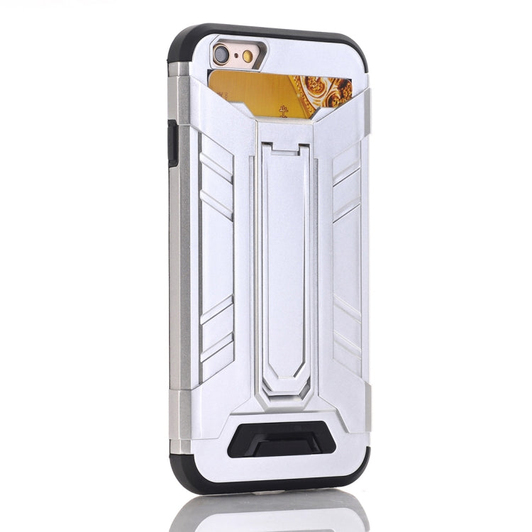 For iPhone SE 2020 & 8 & 7 TPU + PC Shockproof Protective Back Cover Case with Holder & Card Slots