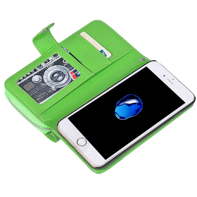 For  iPhone 8 & 7  Separable Litchi Texture Zipper Horizontal Flip Leather Case with Card Slots & Wallet & Photo Frame & Lanyard