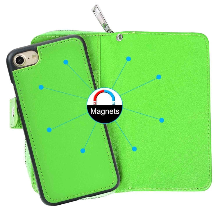 For  iPhone 8 & 7  Separable Litchi Texture Zipper Horizontal Flip Leather Case with Card Slots & Wallet & Photo Frame & Lanyard