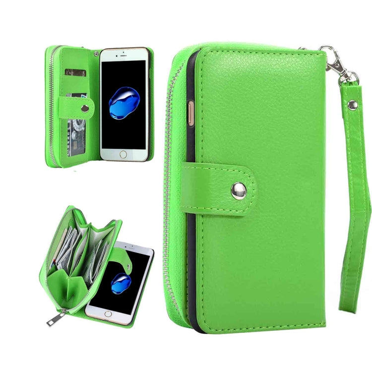 For  iPhone 8 & 7  Separable Litchi Texture Zipper Horizontal Flip Leather Case with Card Slots & Wallet & Photo Frame & Lanyard