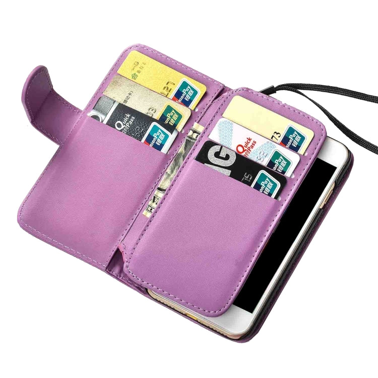 For  iPhone 8 & 7  Plain Weave Texture Horizontal Flip Leather Case with 2 Pages of Card Slots & Wallet & Photo Frame & Lanyard