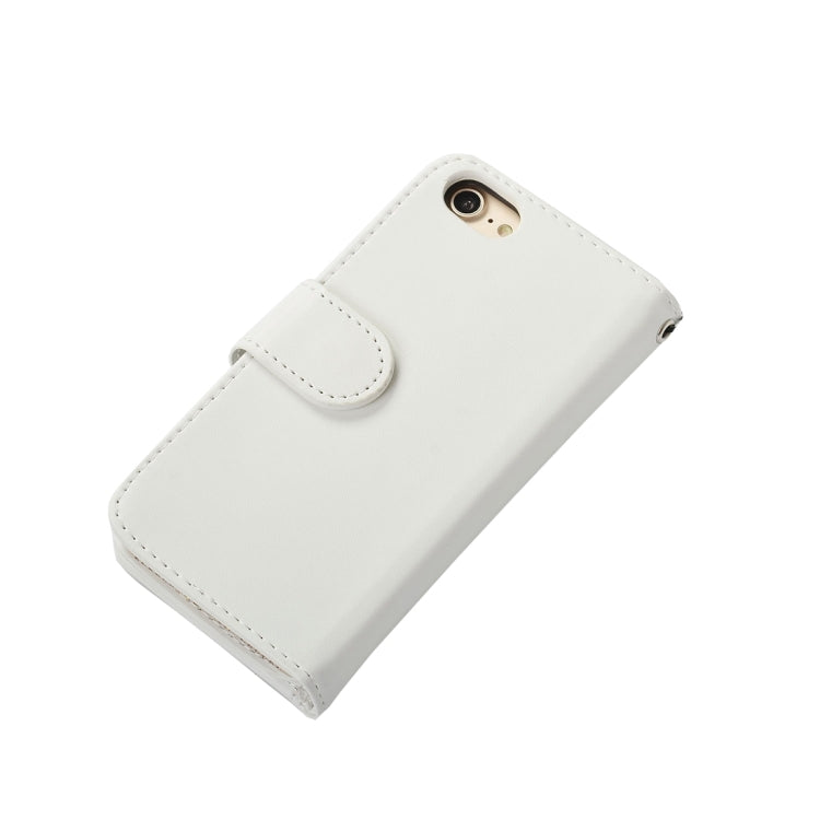 For  iPhone 8 & 7  Plain Weave Texture Horizontal Flip Leather Case with 2 Pages of Card Slots & Wallet & Photo Frame & Lanyard