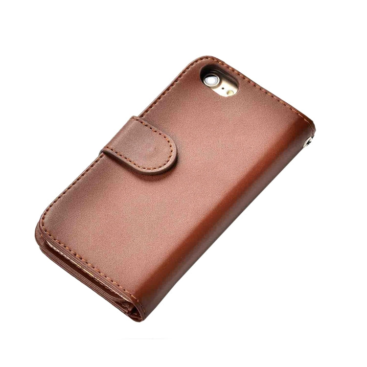 For  iPhone 8 & 7  Plain Weave Texture Horizontal Flip Leather Case with 2 Pages of Card Slots & Wallet & Photo Frame & Lanyard