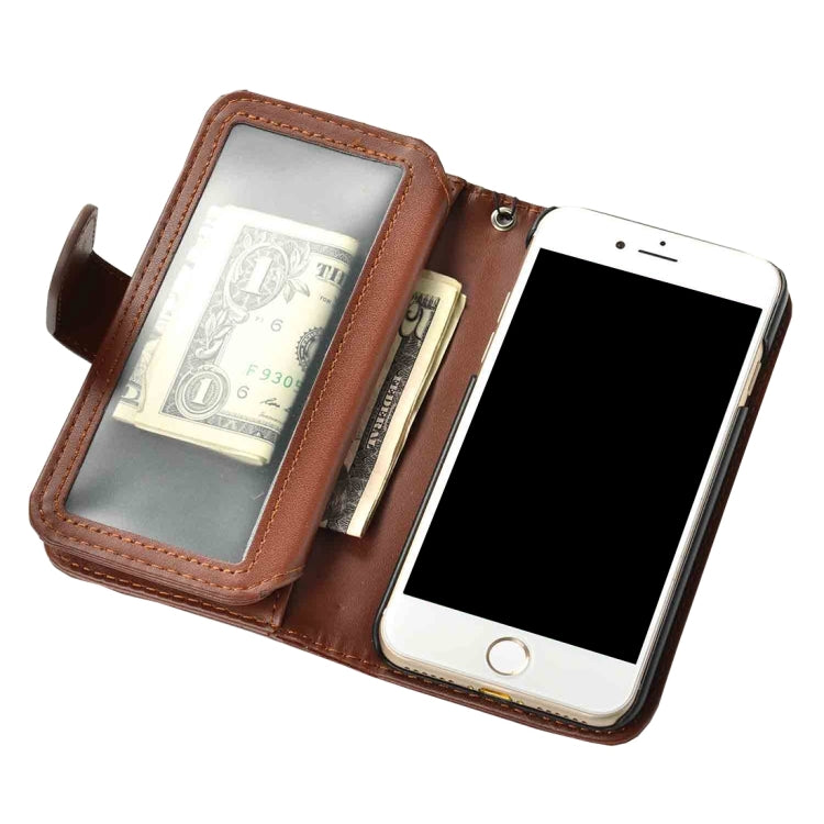 For  iPhone 8 & 7  Plain Weave Texture Horizontal Flip Leather Case with 2 Pages of Card Slots & Wallet & Photo Frame & Lanyard