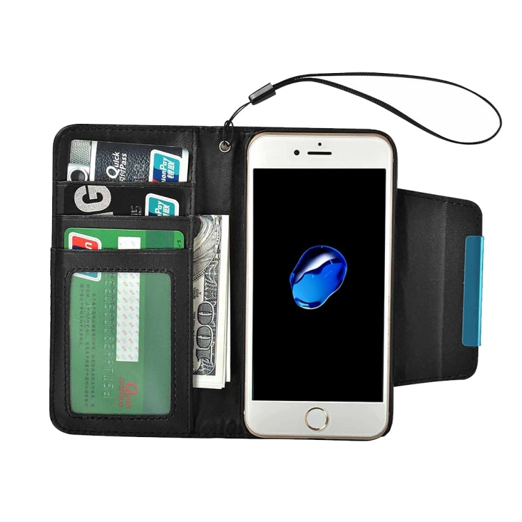 For  iPhone 8 & 7  Detachable Plain Weave Texture Horizontal Flip PU Leather Case with Card Slots & Wallet & Photo Frame