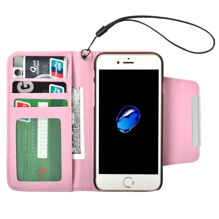 For  iPhone 8 & 7  Detachable Plain Weave Texture Horizontal Flip PU Leather Case with Card Slots & Wallet & Photo Frame
