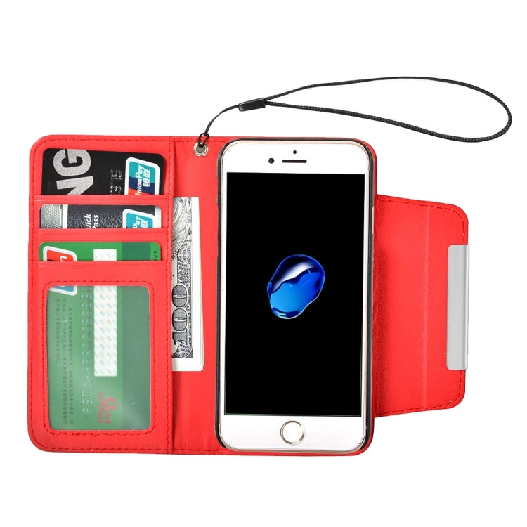 For  iPhone 8 & 7  Detachable Plain Weave Texture Horizontal Flip PU Leather Case with Card Slots & Wallet & Photo Frame