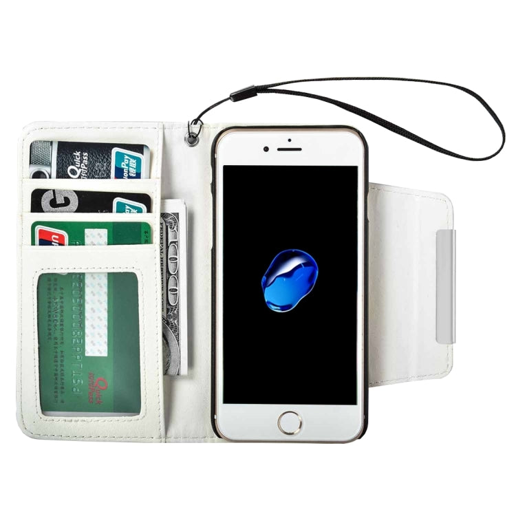 For  iPhone 8 & 7  Detachable Plain Weave Texture Horizontal Flip PU Leather Case with Card Slots & Wallet & Photo Frame