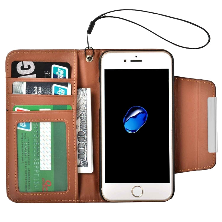 For  iPhone 8 & 7  Detachable Plain Weave Texture Horizontal Flip PU Leather Case with Card Slots & Wallet & Photo Frame