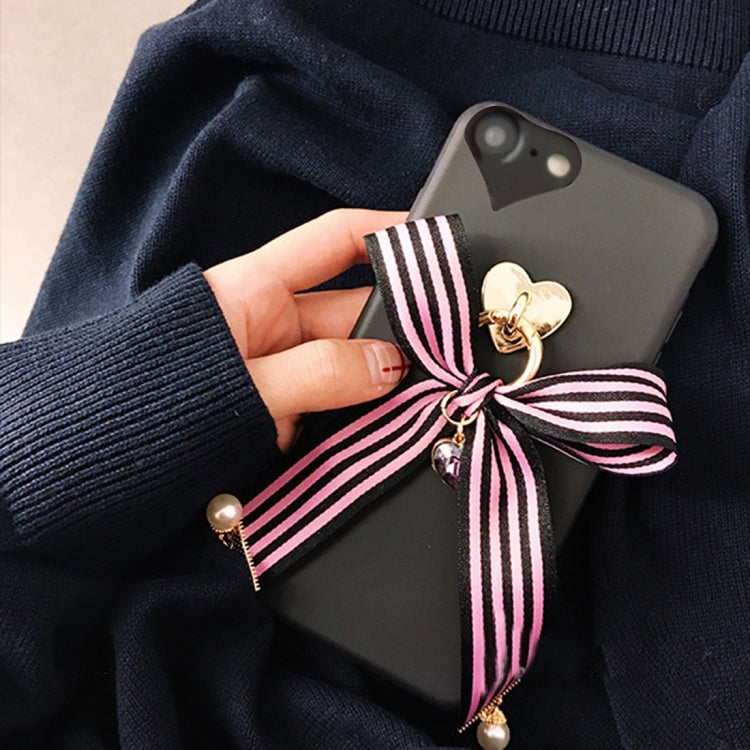 For  iPhone 8 & 7  Bowknot Ribbon Style Soft TPU Protective Back Cover Case with Jewel Pendant