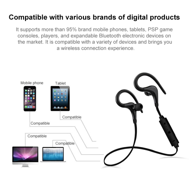 BT-1 Wireless Bluetooth In-ear Headphone Sports Headset with Microphones, for Smartphone, Built-in Bluetooth Wireless Transmission, Transmission Distance: within 10m