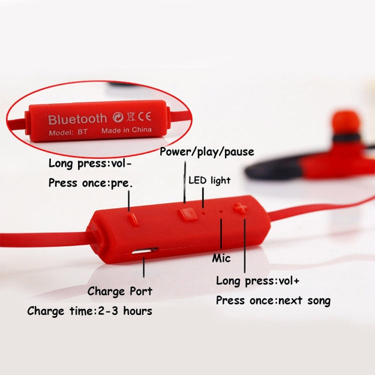 BT-3 Wireless Bluetooth In-ear Headphone Sports Headset with Microphones, for Smartphone, Built-in Bluetooth Wireless Transmission, Transmission Distance: within 10m