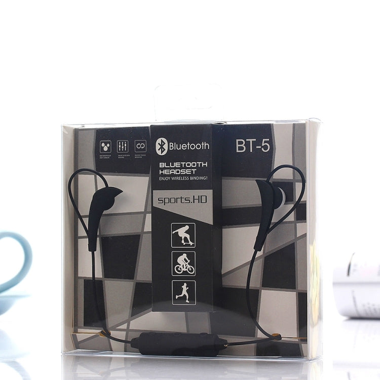 BT-5 Wireless Bluetooth In-ear Headphone Sports Headset with Microphones, for Smartphone, Built-in Bluetooth Wireless Transmission, Transmission Distance: within 10m