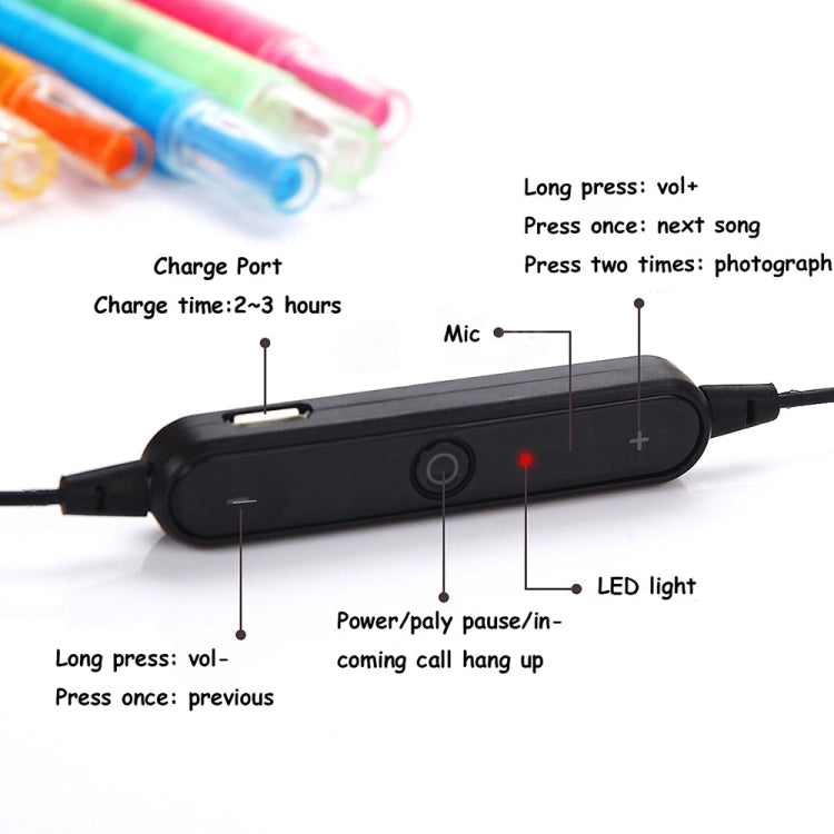 BT-12 Wireless Bluetooth In-ear Headphone Sports Headset with Microphones, for Smartphone, Built-in Bluetooth Wireless Transmission, Transmission Distance: within 10m