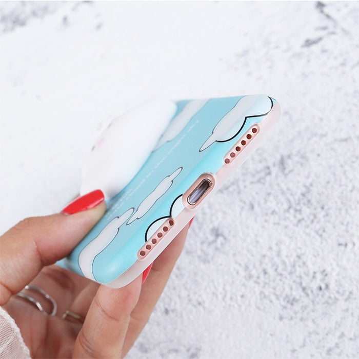 For  iPhone 8 & 7  Lovely Cloud Pattern Squeeze Relief Squishy Dropproof Protective Back Cover Case(Blue)
