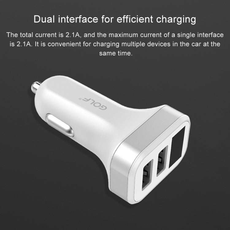 GOLF GF-C10 2.1A Dual Port Digital Display Intelligent Car Charger