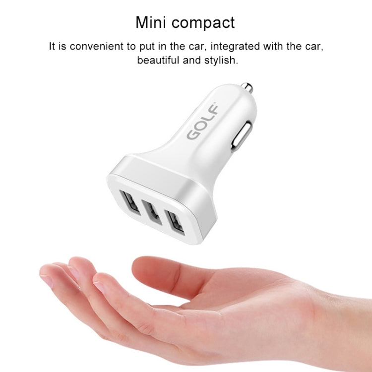 GOLF GF-C12 2.1A Three Port Mini Intelligent Car Charger