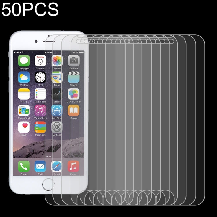For iPhone SE 2022 / SE 2020 50pcs 0.26mm 9H 2.5D Dedicated Thick Glue Explosion-proof Tempered Glass Screen Film