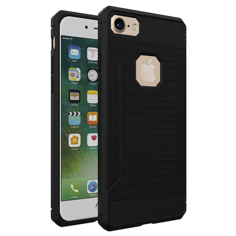 For iPhone 8 &  7 Brushed Texture TPU Anti-slip Soft Protective Case