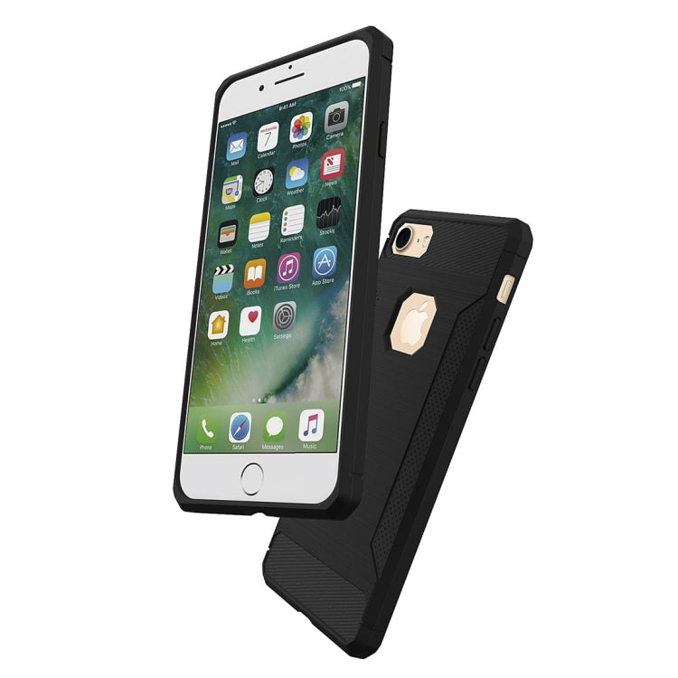 For iPhone 8 &  7 Brushed Texture TPU Anti-slip Soft Protective Case
