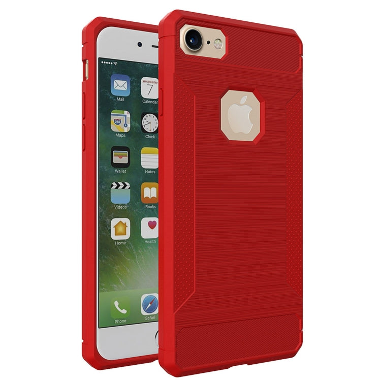 For iPhone 8 &  7 Brushed Texture TPU Anti-slip Soft Protective Case
