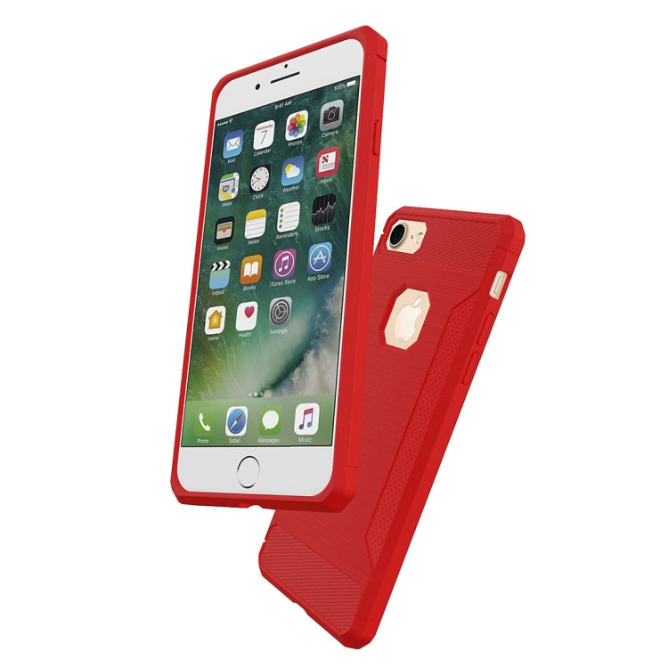 For iPhone 8 &  7 Brushed Texture TPU Anti-slip Soft Protective Case