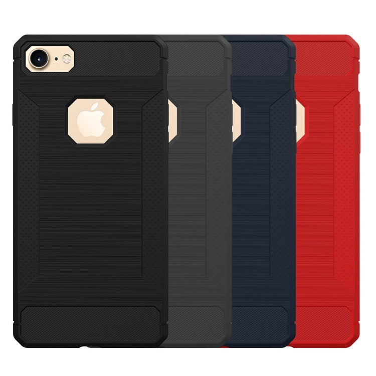 For iPhone 8 &  7 Brushed Texture TPU Anti-slip Soft Protective Case
